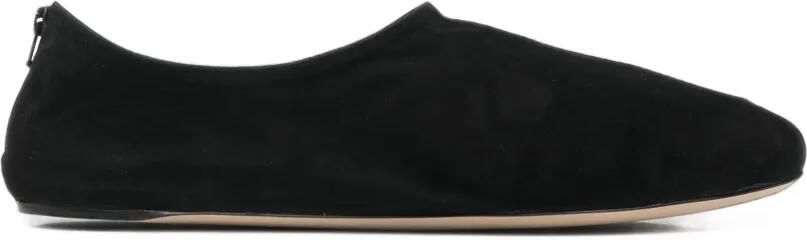 The Row Stellene suède ballerina's Zwart