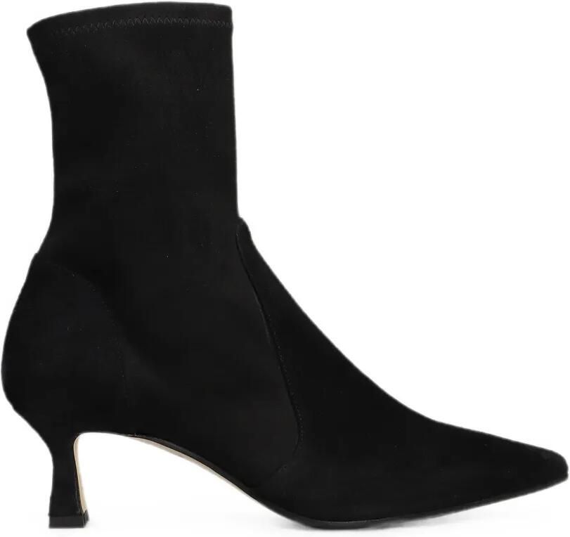 The Seller Enkellaarzen met puntige neus en kitten heel Zwart