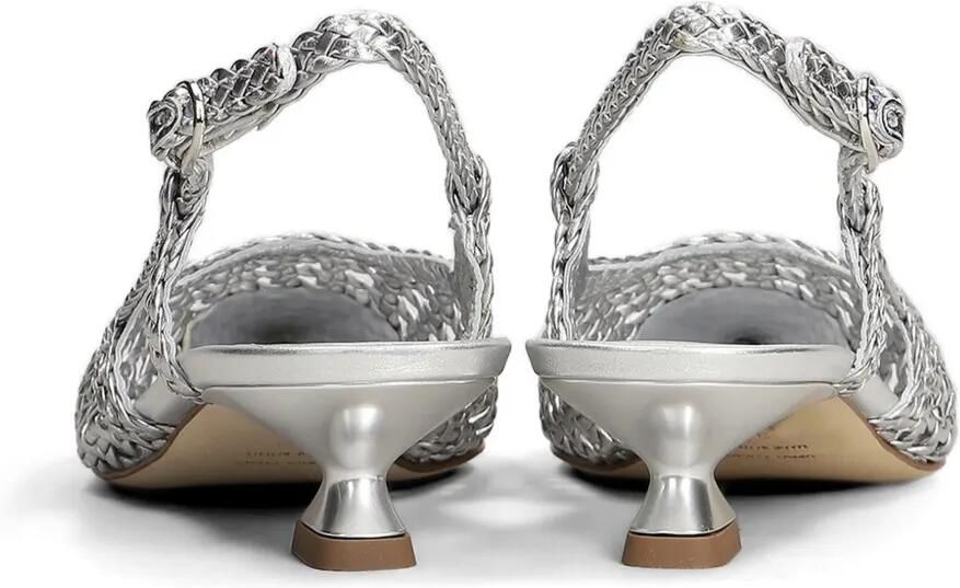 The Seller Geweven leren slingback pumps Zilver - Foto 2