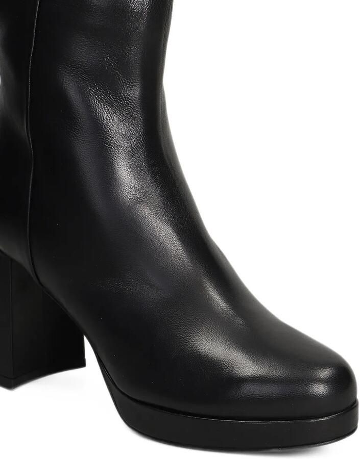 The Seller leather platform ankle boots Zwart - Foto 4