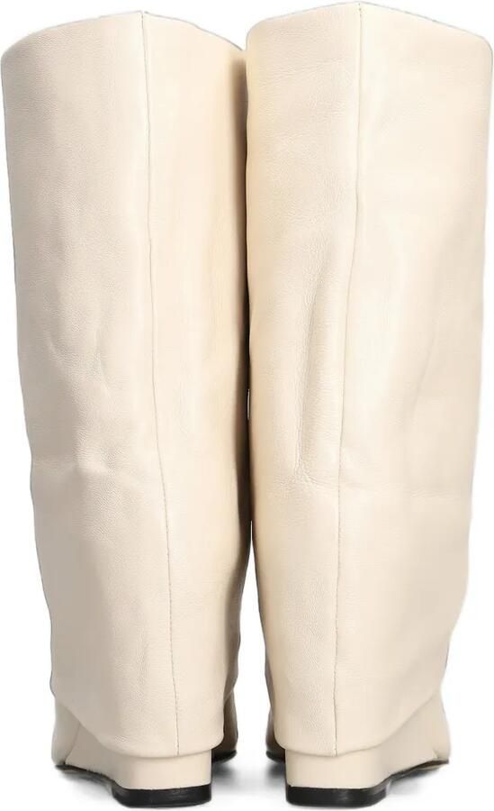 The Seller Leren laarzen met puntige neus en sleehak Beige - Foto 5
