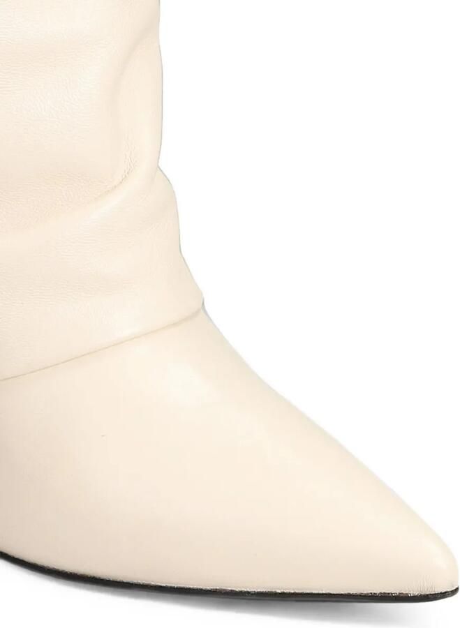 The Seller Leren laarzen met puntige neus en sleehak Beige - Foto 3