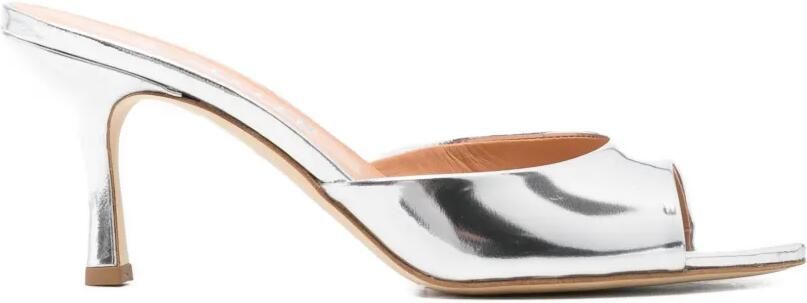The Seller Metallic muiltjes met open neus Zilver