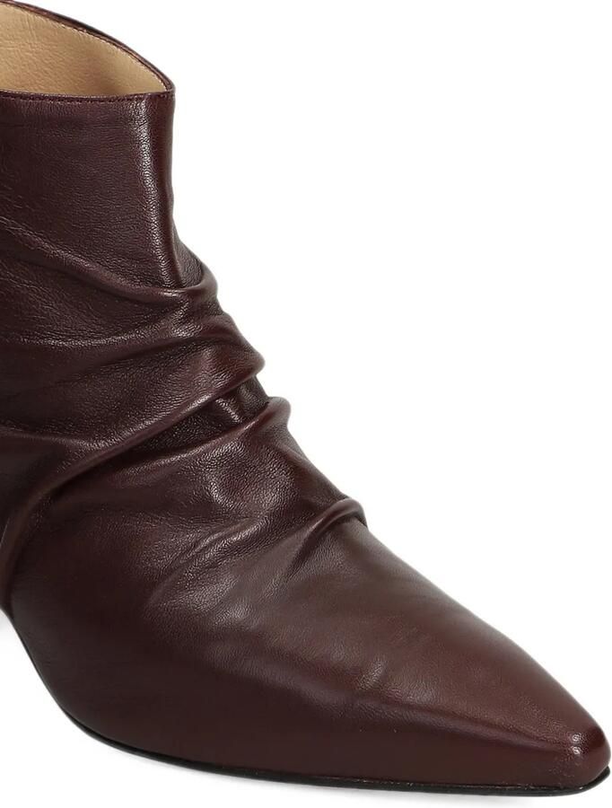The Seller ruched pointed-toe ankle boots Rood - Foto 3