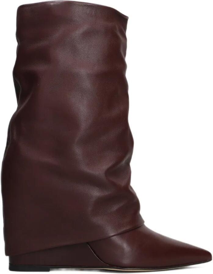 The Seller slouchy wedge ankle boots Rood