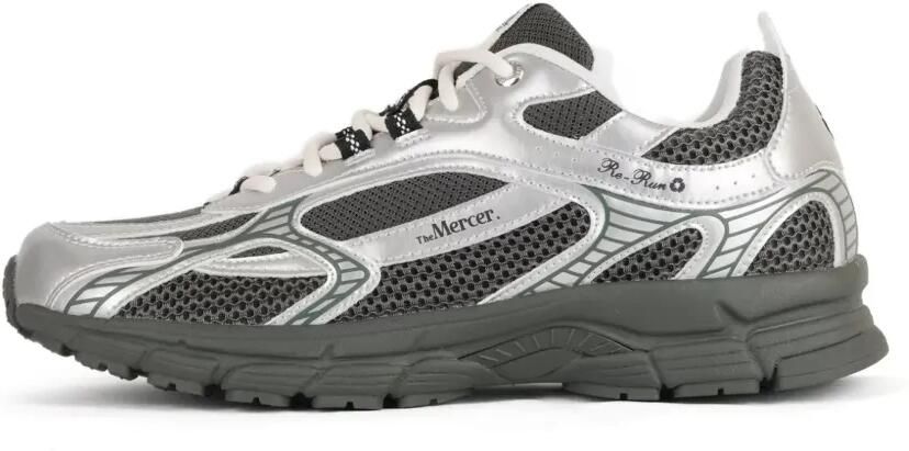 TheMercer. Re-Run sneakers met mesh vlakken Zilver
