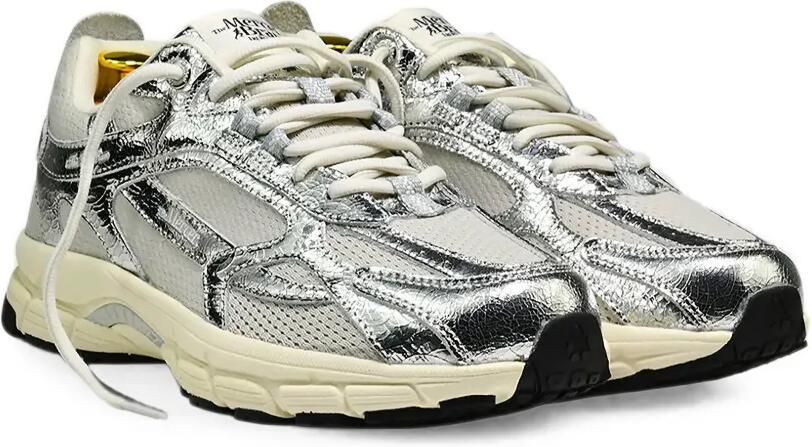 TheMercer. The Re-Run mesh sneakers met gebarsten-effect Zilver