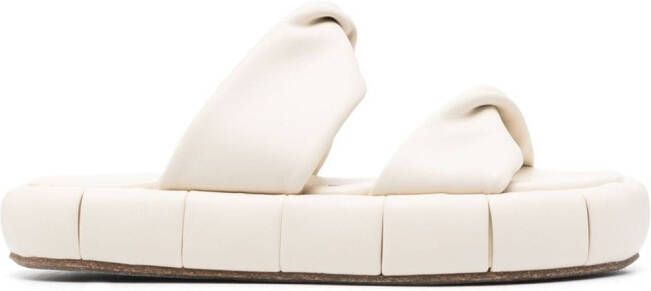 Themoirè Phoenix gedraaide slippers Beige