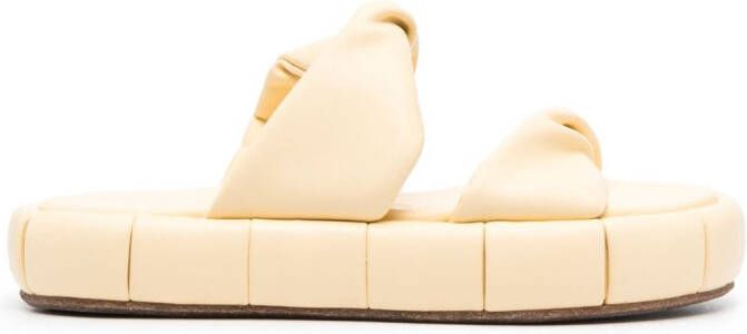 Themoirè Phoenix gedraaide slippers Geel