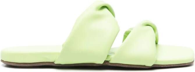 Themoirè twist-detail sandals Groen