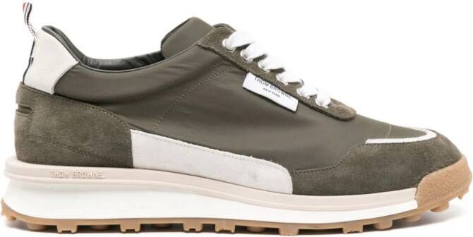 Thom Browne Alumni sneakers met suède vlakken Groen