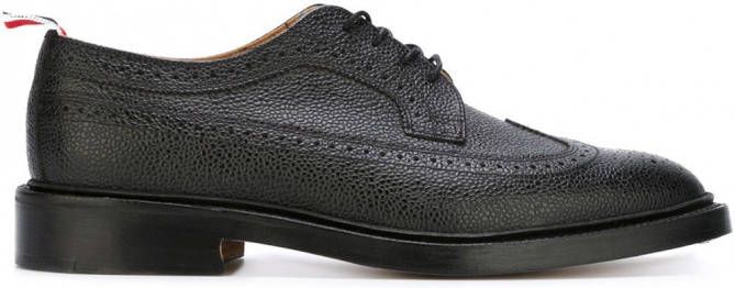 Thom Browne Classic Longwing Brogue with Leather Sole Zwart