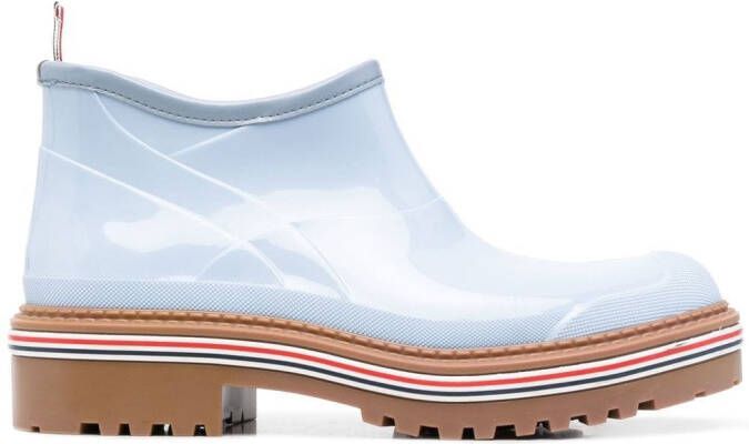 Thom Browne Enkellaarzen met gestreepte afwerking Blauw