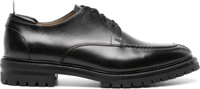 Thom Browne Leren derby schoenen met ronde neus Zwart