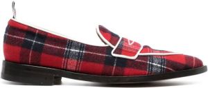 Thom Browne Loafers met tartan ruit Rood