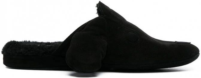 Thom Browne Suède slippers Zwart
