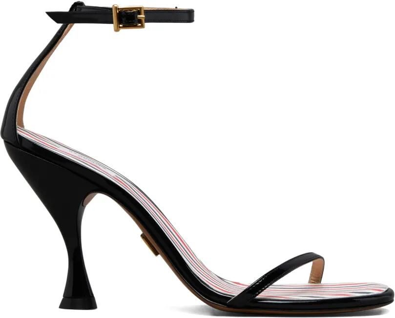 Thom Browne 4-Bar lakleren sandalen met hoge hak Zwart