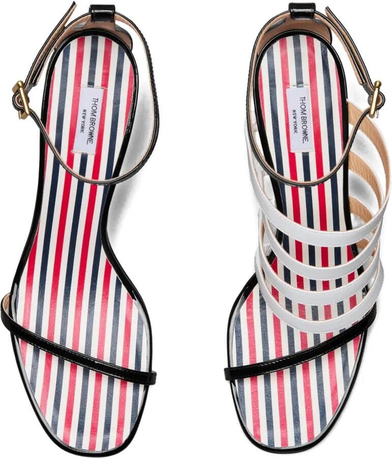 Thom Browne 4-Bar lakleren sandalen met hoge hak Zwart - Foto 2