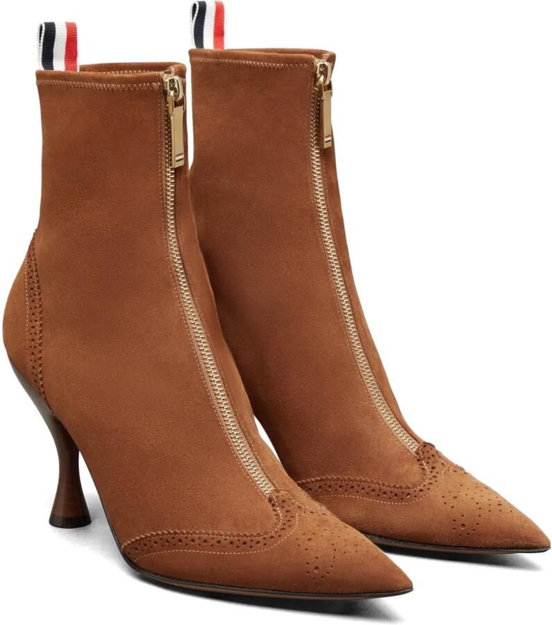 Thom Browne 90 mm Wingtip suède enkellaarzen Bruin