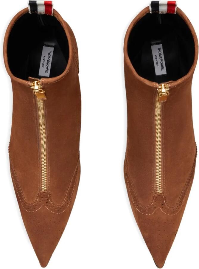 Thom Browne 90 mm Wingtip suède enkellaarzen Bruin - Foto 3