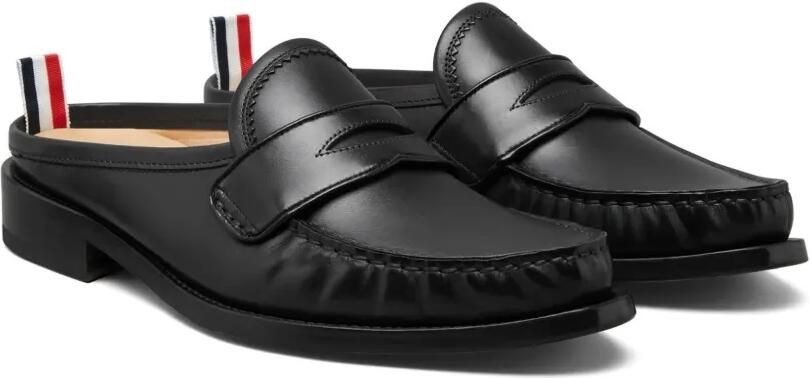 Thom Browne Box kalfsleren geplooide Varsity loafers met leren zolen Zwart - Foto 4