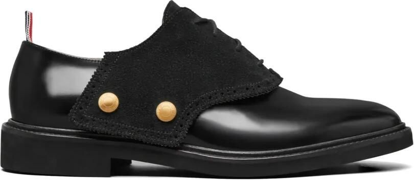 Thom Browne Derby schoenen met suède vlakken Zwart