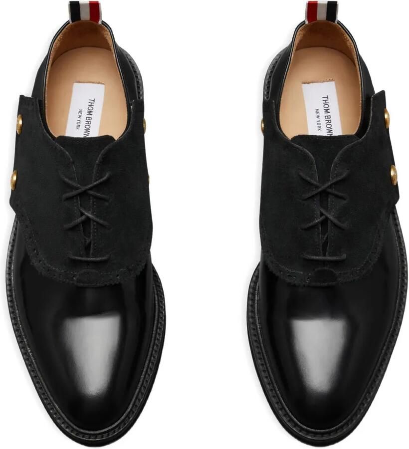 Thom Browne Derby schoenen met suède vlakken Zwart - Foto 2