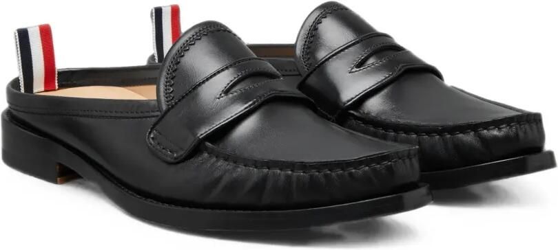 Thom Browne Kalfsleren geplooide loafer muiltjes Zwart - Foto 4