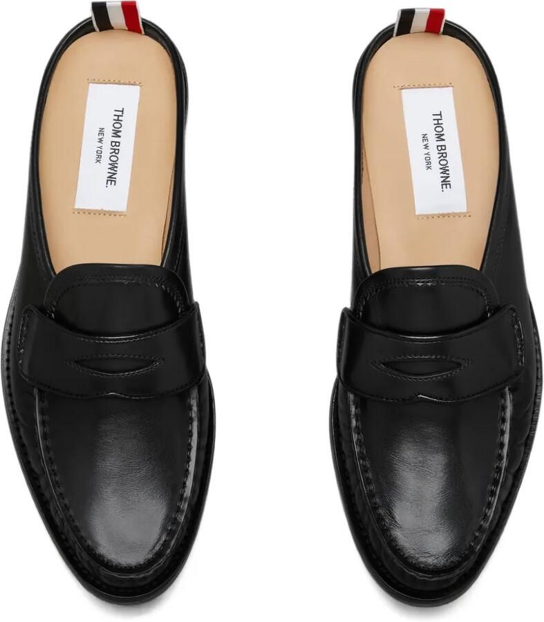 Thom Browne Kalfsleren geplooide loafer muiltjes Zwart - Foto 2