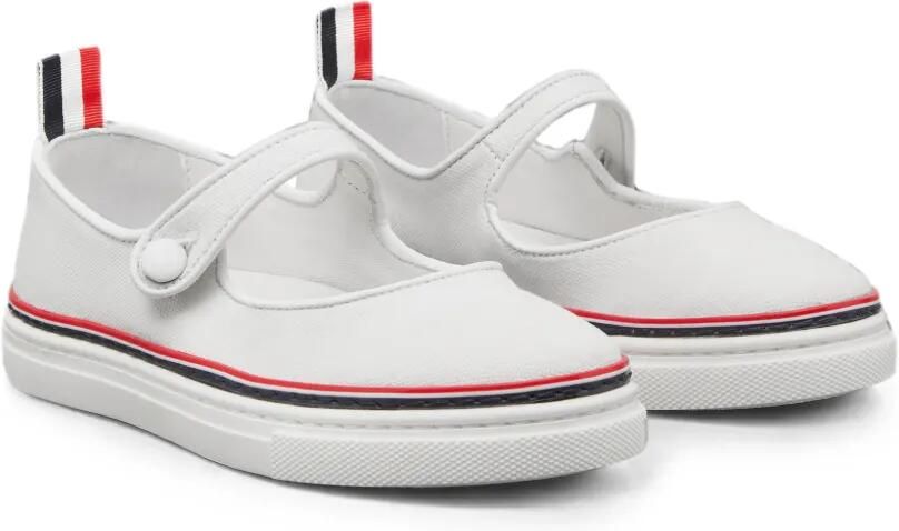 Thom Browne Kids Canvas Tennis Mary Jane schoenen Wit