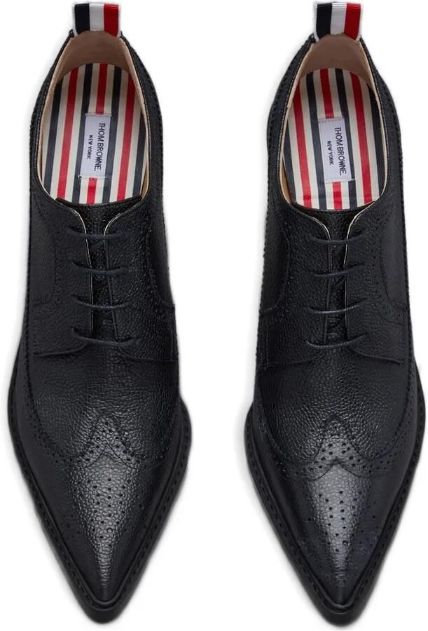 Thom Browne Pebble Grain Longwing brogues schoenen Zwart