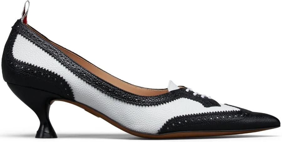 Thom Browne Pebble Grain Wingtip pumps Zwart