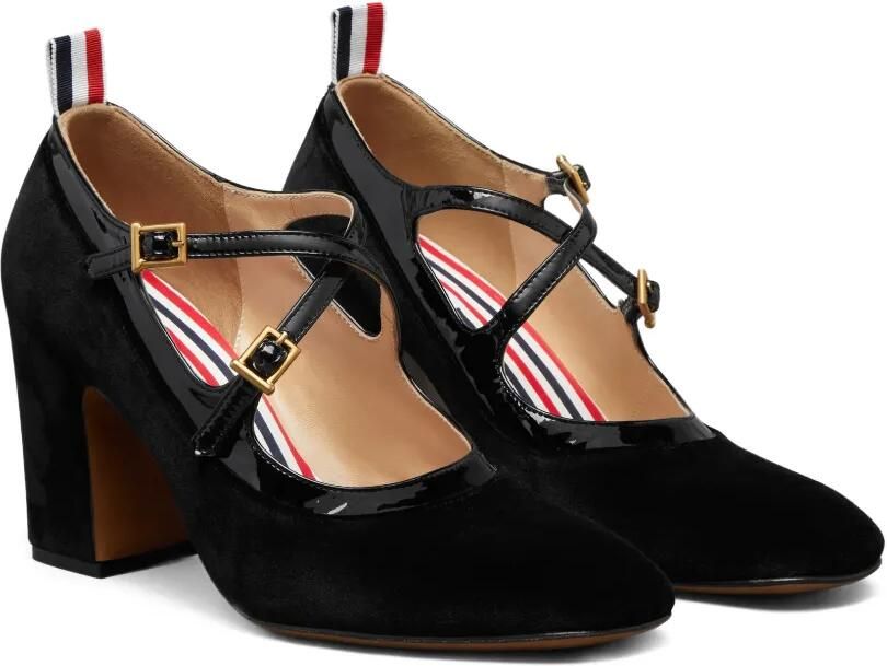 Thom Browne Soft lakleren Thom John gekruiste hakken 75 mm Zwart