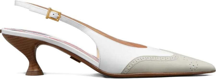 Thom Browne Soft Wingtip lakleren slingback pumps Wit
