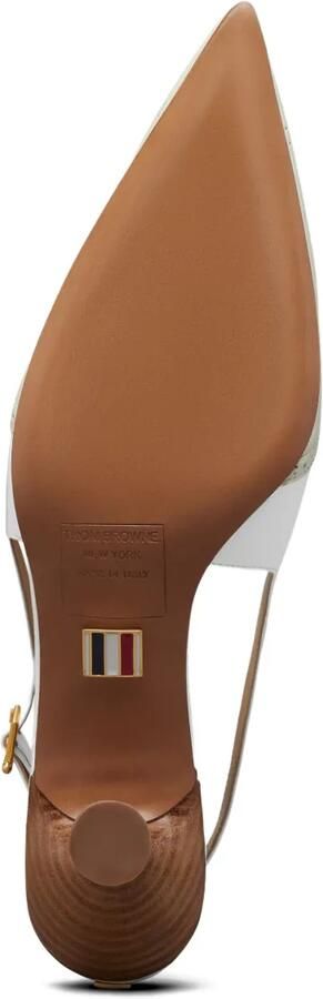 Thom Browne Soft Wingtip lakleren slingback pumps Wit - Foto 4