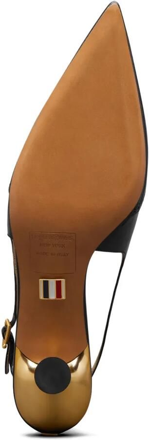 Thom Browne Soft Wingtip lakleren slingback pumps Zwart - Foto 5