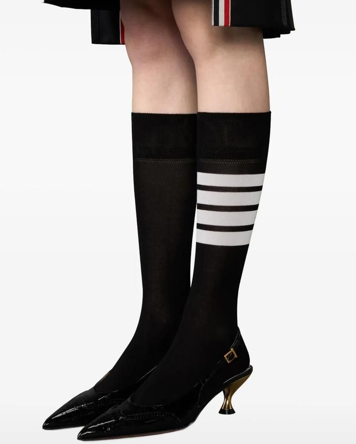 Thom Browne Soft Wingtip lakleren slingback pumps Zwart - Foto 2