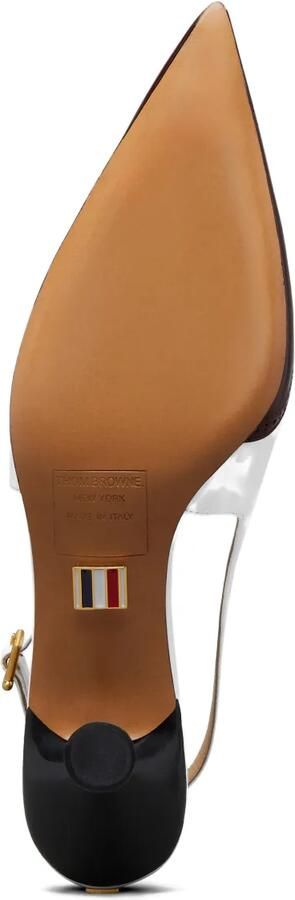 Thom Browne Spazzolato glanzende slingback pumps Wit - Foto 5