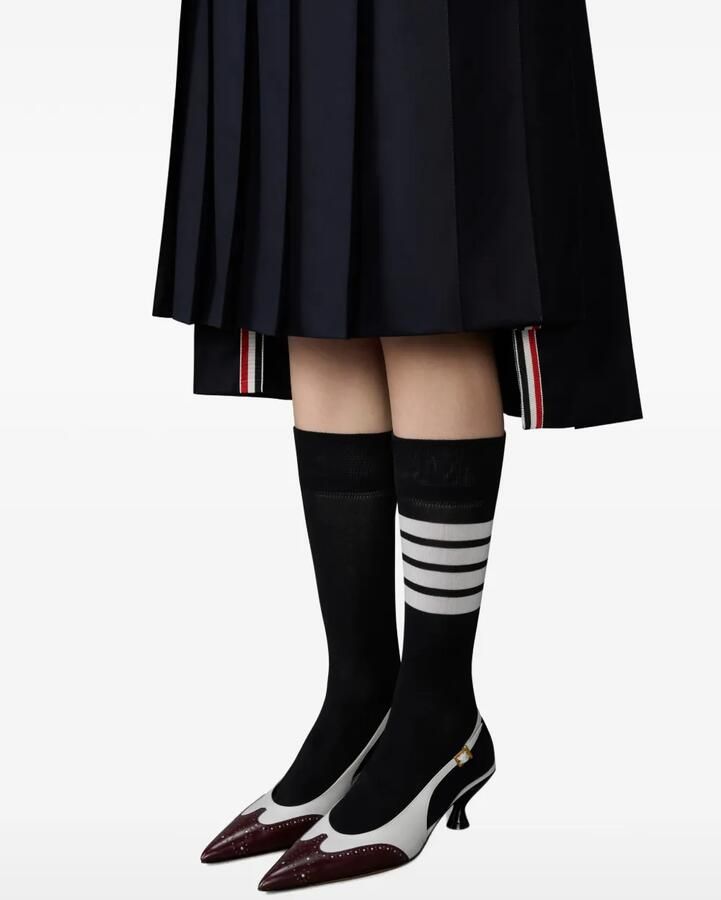 Thom Browne Spazzolato glanzende slingback pumps Wit - Foto 2