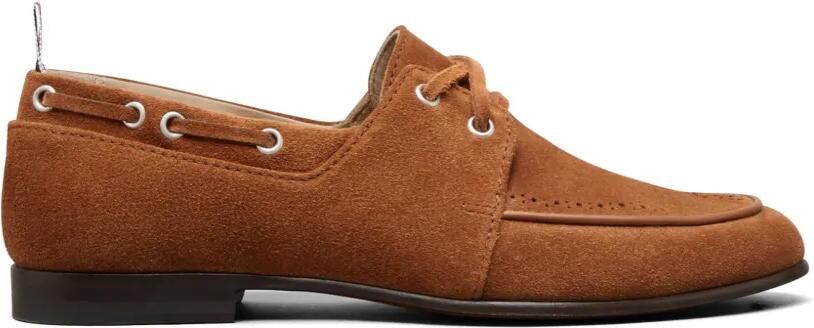 Thom Browne Suède bootschoenen met brogue detail Bruin
