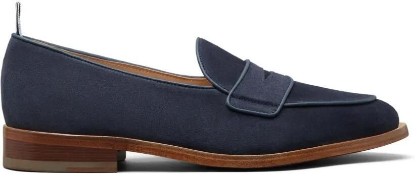 Thom Browne Suède penny loafers met leren zolen Blauw