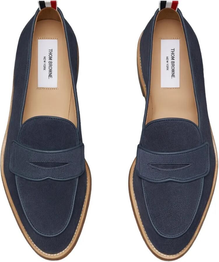 Thom Browne Suède penny loafers met leren zolen Blauw - Foto 2