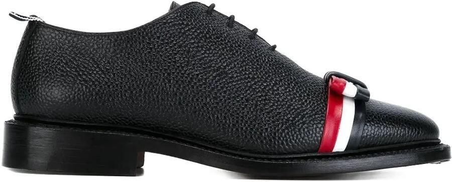 Thom Browne Wholecut tricolour bow shoe Zwart
