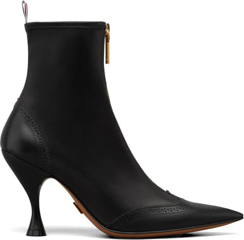 Thom Browne Wingtip leren enkellaarzen Zwart