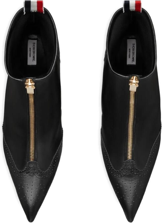 Thom Browne Wingtip leren enkellaarzen Zwart - Foto 4