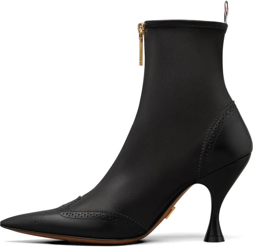 Thom Browne Wingtip leren enkellaarzen Zwart - Foto 3