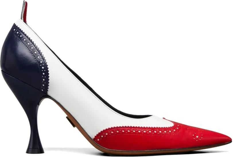 Thom Browne Wingtip leren pumps Wit