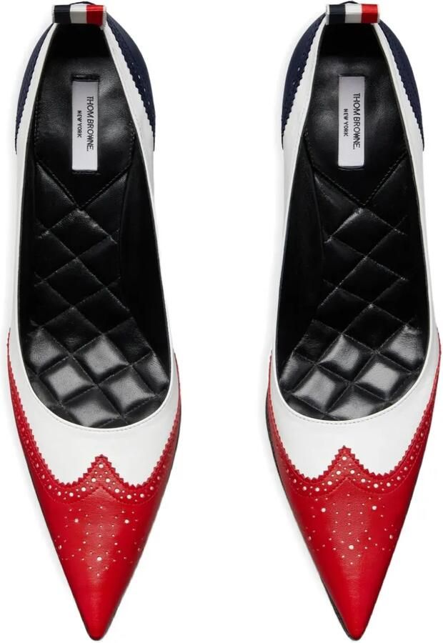 Thom Browne Wingtip leren pumps Wit - Foto 2