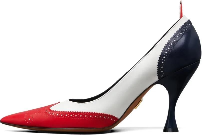 Thom Browne Wingtip leren pumps Wit - Foto 4