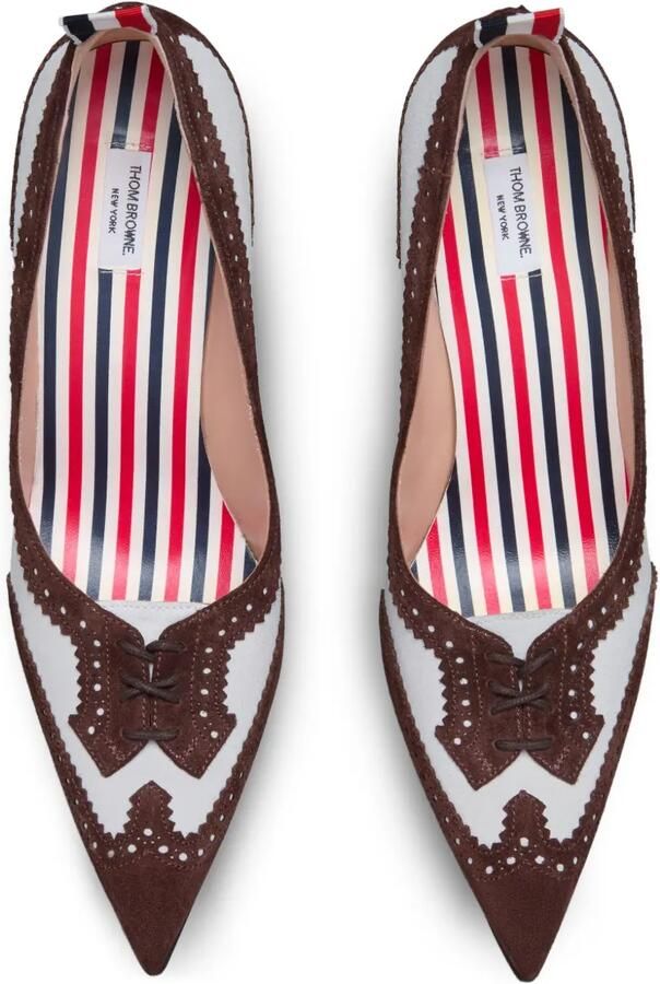 Thom Browne Wingtip suède pumps Bruin - Foto 4